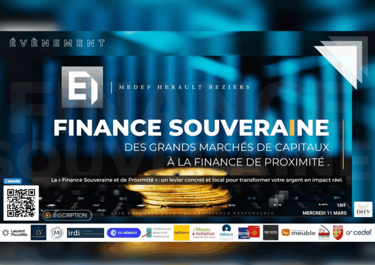 Relai – Soirée MEDEF Hérault Béziers : “Finance souveraine et de proximité” le 11 mars à Béziers