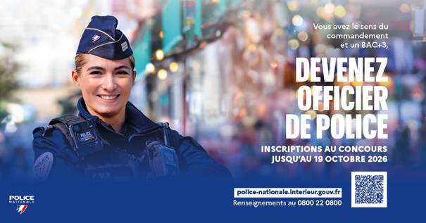 Devenez officier de police : les inscriptions sont ouvertes !